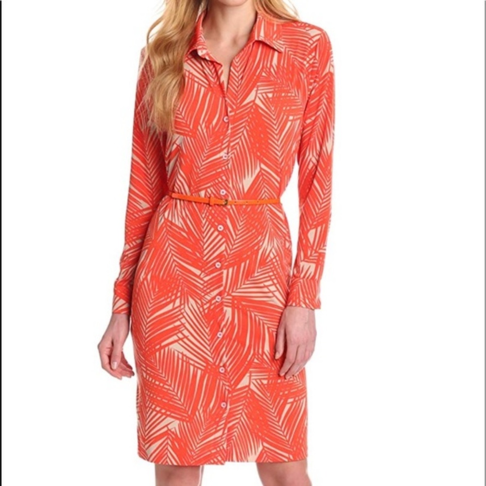 Anne Klein Palm Frond Dress